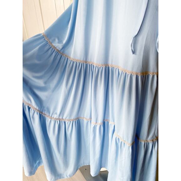 Jody T of California Sky Blue Prairie Boho Maxi Dress 70s Size 9 - Picture 13 of 13